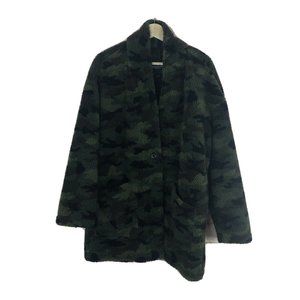 American Eagle Camo Fleece Teddy Cardigan XL